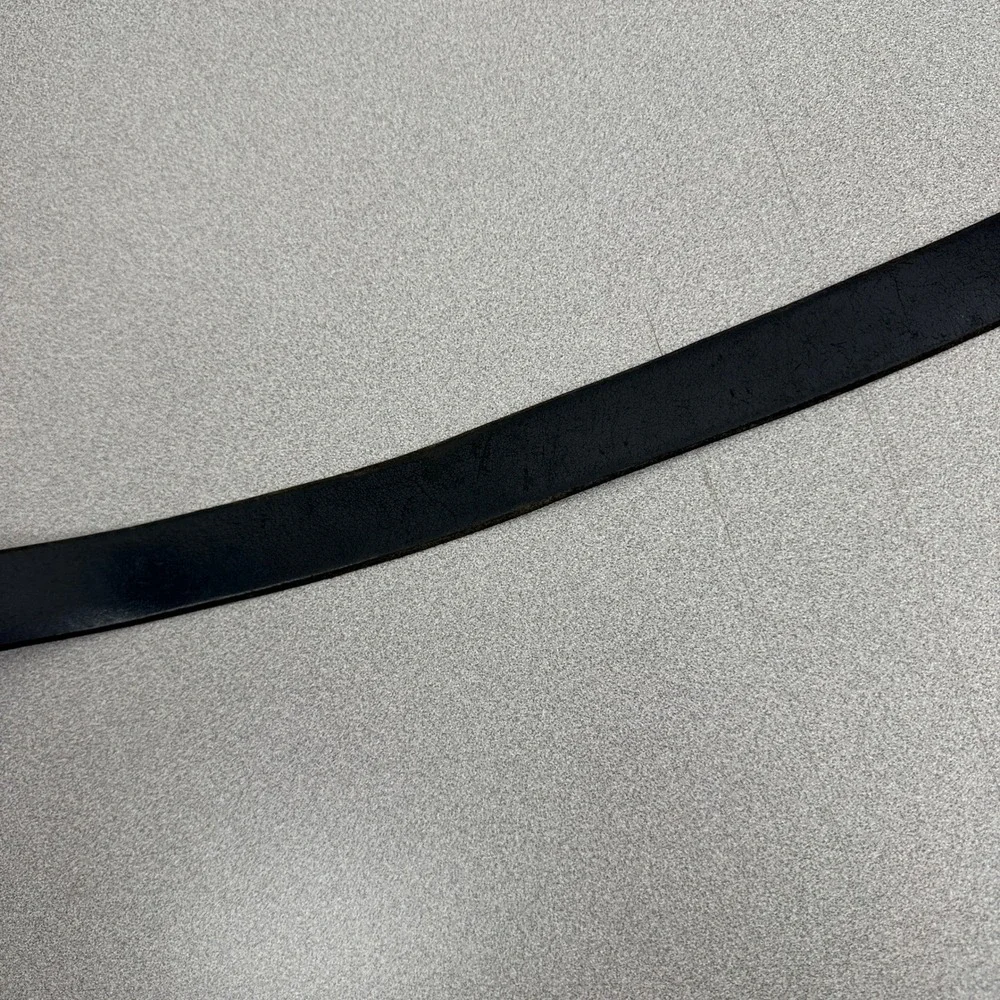 Wrangler Belt Mens 32 Black Leather Western Workwear Casual Rugged Silver Buckle